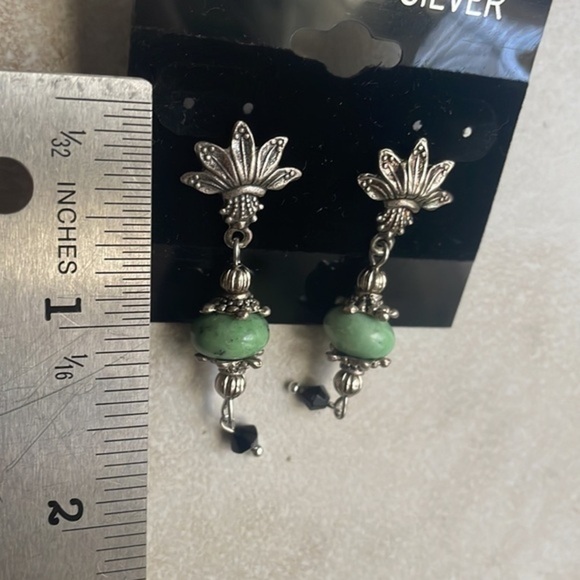 🌹 African turquoise gemstone sterling silver earrings - Picture 9 of 14